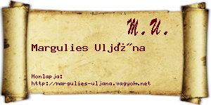 Margulies Uljána névjegykártya